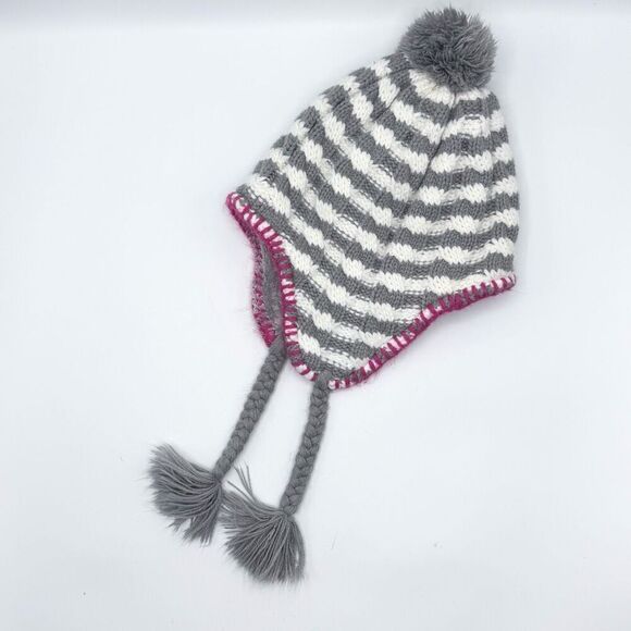 The North Face Fuzzy Beanie Winter Hat Striped - Kids S (6/7) - Picture 6 of 6